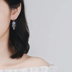 Aretes Colgantes con Zirconia y Piedra de Luna