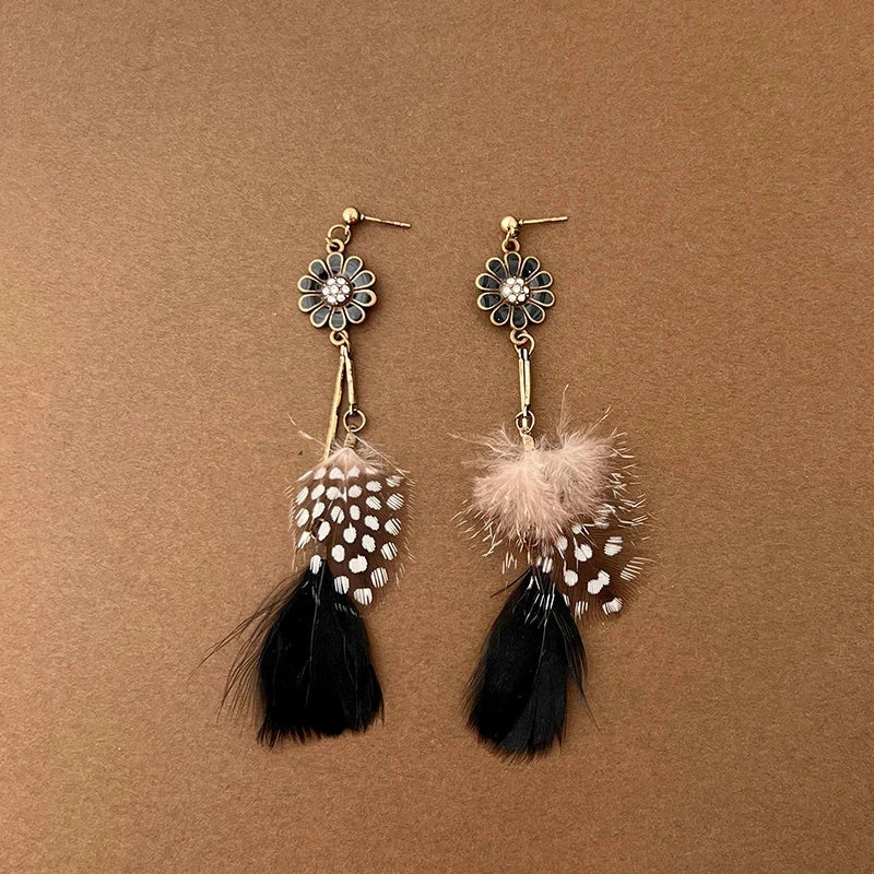 Aretes Colgantes Bohemios Plumas 1