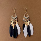 Aretes Colgantes Bohemios Plumas 2