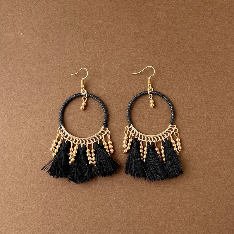 Aretes Colgantes Bohemios Plumas 4