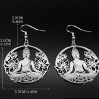 Aretes Colgantes Buda y Flor de Loto