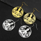 Aretes Colgantes Buda y Flor de Loto oro