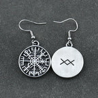 Aretes Colgantes Brújula Vegvisir Vikinga 
