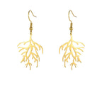 Aretes Colgantes en Ramas de Coral dorado