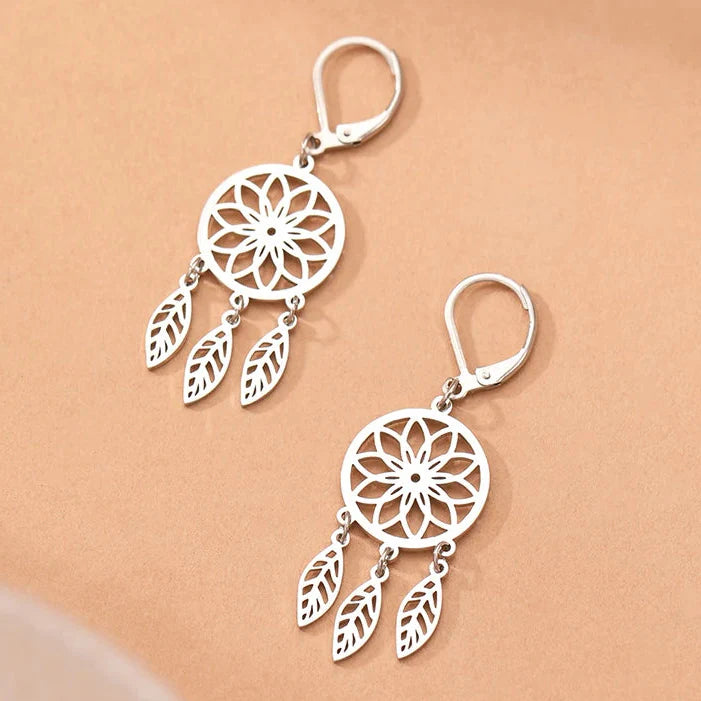Aretes Colgantes Atrapasueños plata