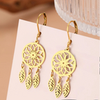 Aretes Colgantes Atrapasueños oro