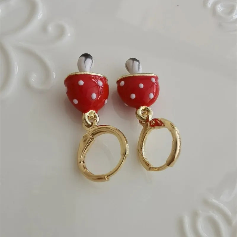 Aretes Colgantes de Champiñón