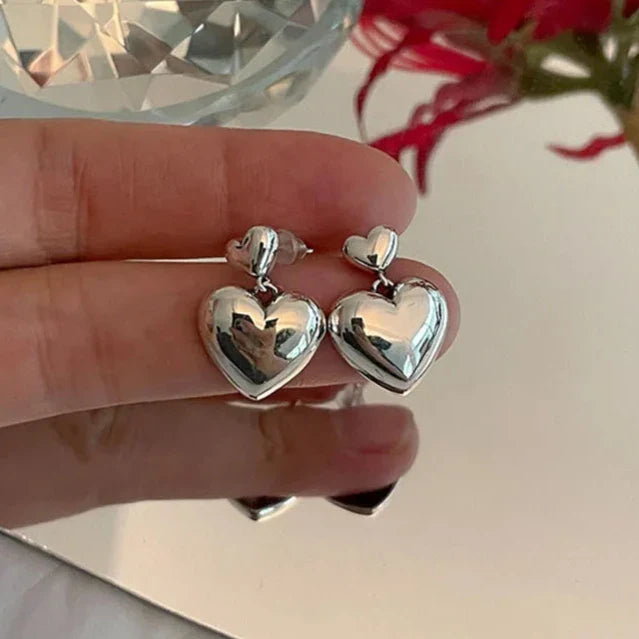 Aretes Colgantes de Corazón para Mujer