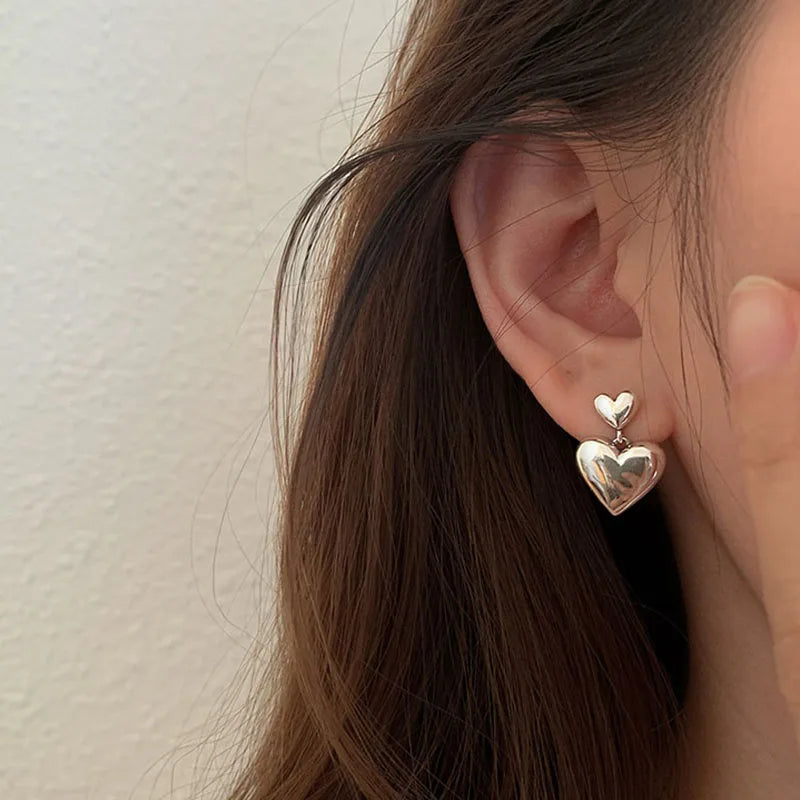 Aretes Colgantes de Corazón para Mujer