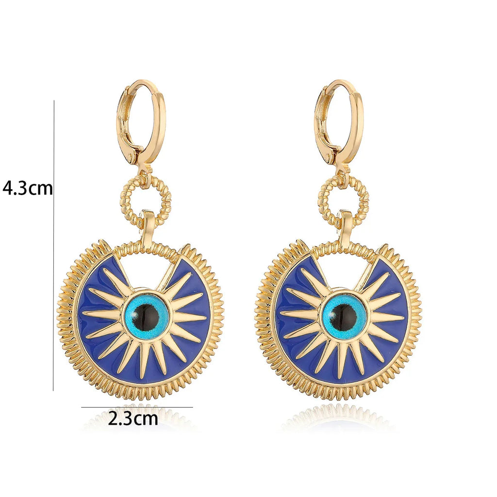 Aretes Colgantes Contra el Mal de Ojo para Mujer azul