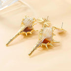 Aretes Colgantes de Concha de Caracola