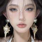 Aretes Colgantes de Concha de Caracola