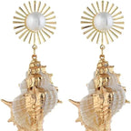 Aretes Colgantes de Concha de Caracola