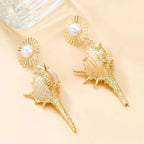 Aretes Colgantes de Concha de Caracola