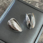 Aretes Colgantes de Conchas y Mejillones en plata