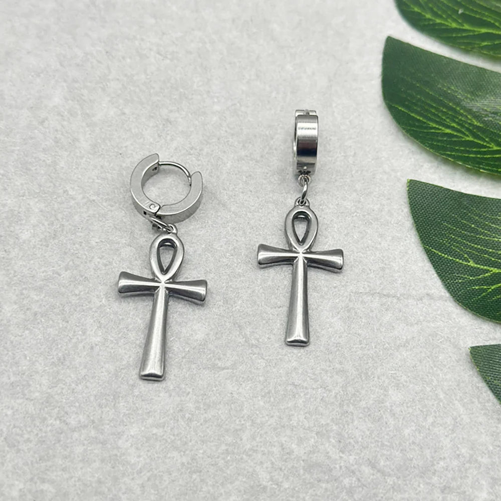 Aretes Colgantes Cruz de Ankh 1