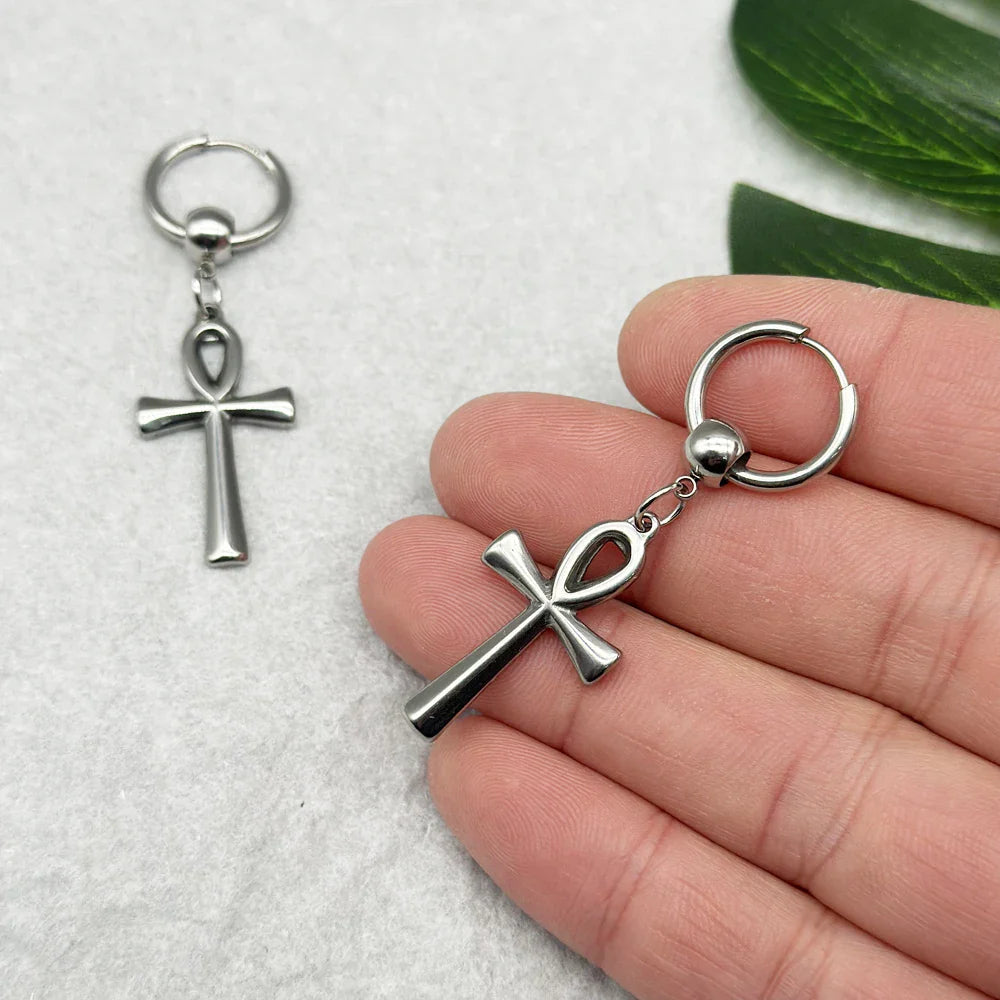 Aretes Colgantes Cruz de Ankh 2