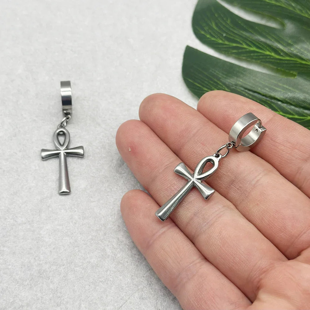 Aretes Colgantes Cruz de Ankh 1