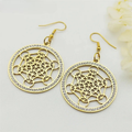 Aretes Colgantes Cubo de Metatrón oro