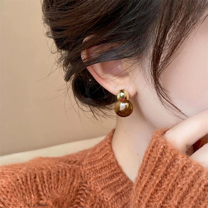 Aretes Colgantes de Protección con Ojo de Tigre
