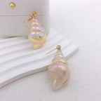 Aretes Colgantes de Nácar con Concha de Caracol