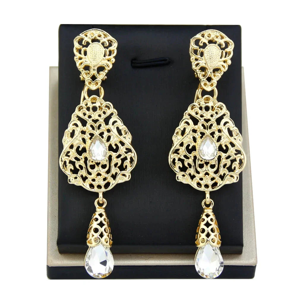 Aretes Colgantes Étnicos Orientales blanco