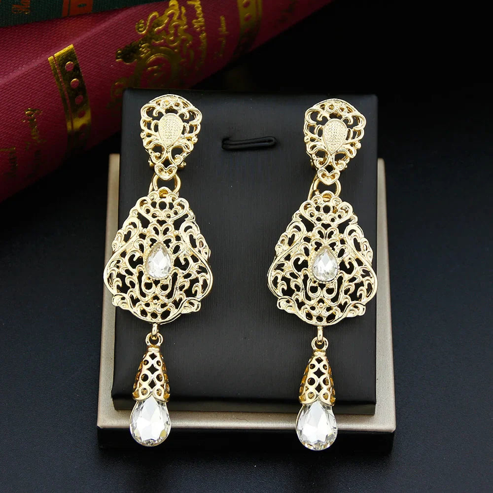 Aretes Colgantes Étnicos Orientales blanco