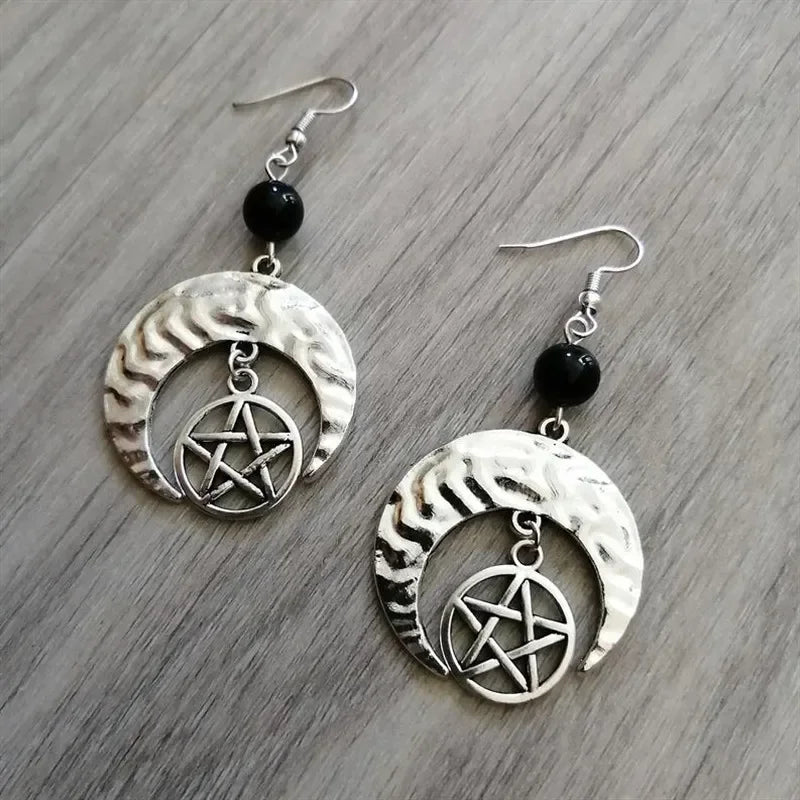 Aretes Colgantes Estrella de David de Estilo Gótico