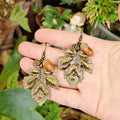 Pendientes Colgantes de Hoja y Borla