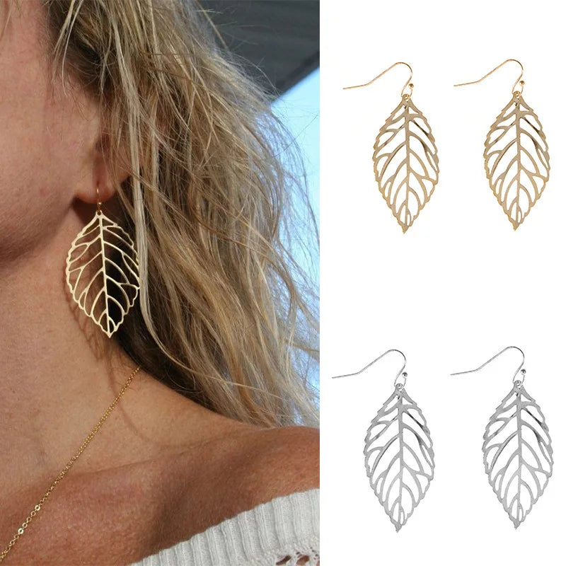 Aretes Colgantes Hojas de Laurel