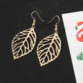 Aretes Colgantes Hojas de Laurel oro