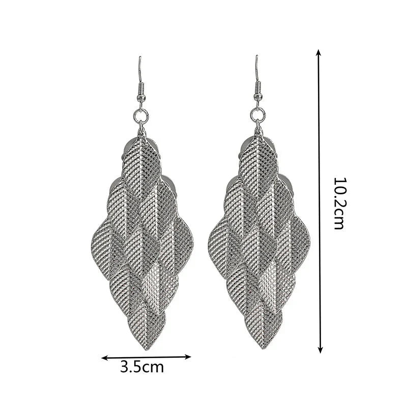 Aretes Colgantes de Hojas para Mujer 