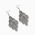 Aretes Colgantes de Hojas para Mujer en Plata