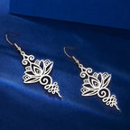 Aretes Colgantes Flor de Loto para Mujer en plata