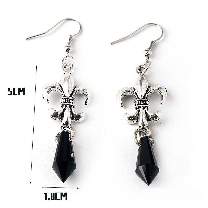 Pendientes Colgantes Flor de Lis Mujer