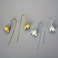 Aretes Colgantes Flor de Magnolia de Plata