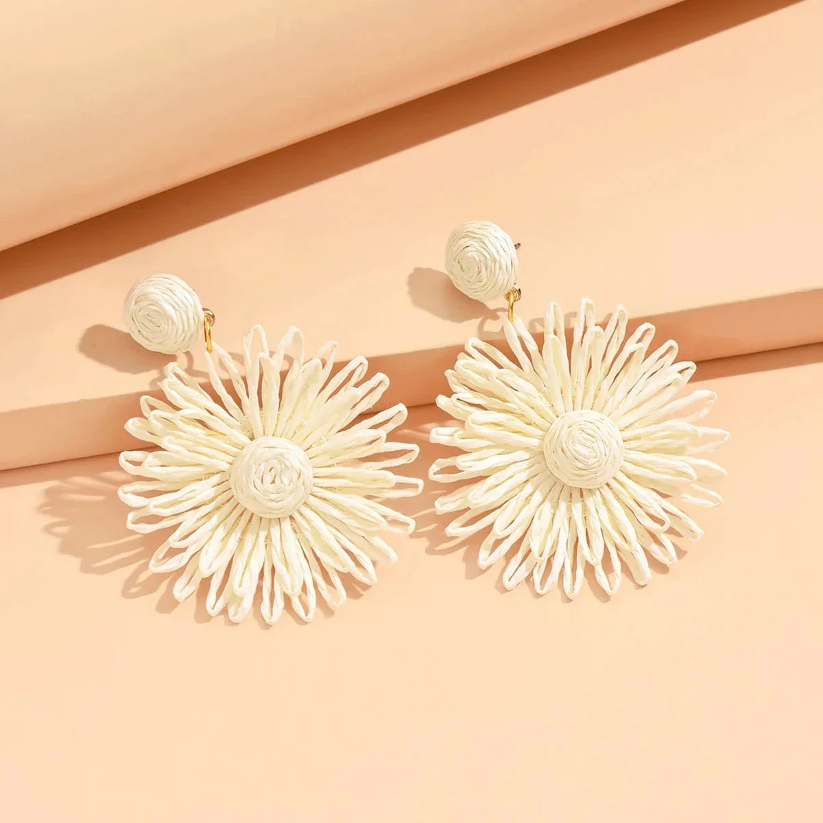 Pendientes Colgantes Flor de Margarita blanca