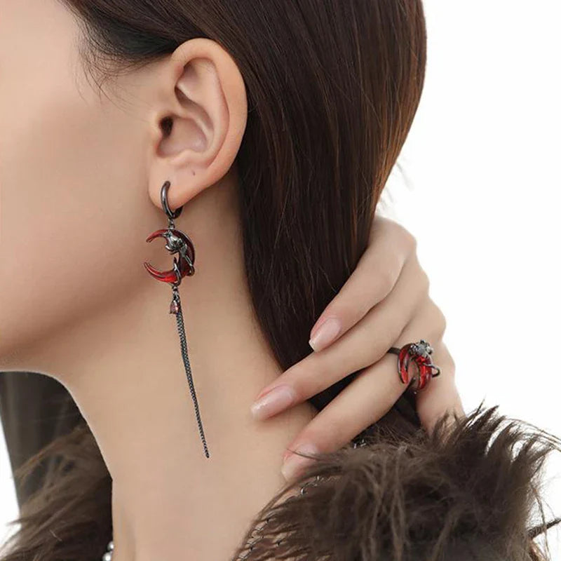 Aretes Colgantes Luna para Mujer