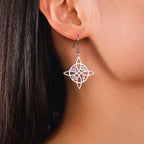 Pendientes Colgantes Nudo de Bruja de Protección para Mujer Wicca plata