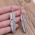 Aretes Colgantes de Plumas para Mujer en plata