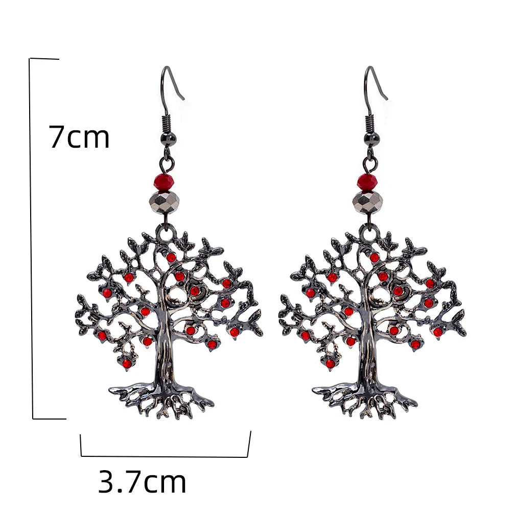 Aretes Colgantes para Mujer Árbol de la Vida