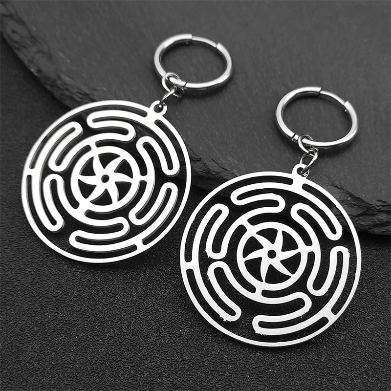 Pendientes Colgantes Rueda de Hécate Strophalos para Mujer