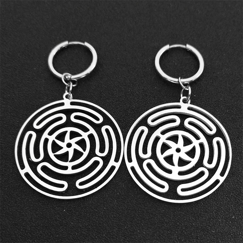 Pendientes Colgantes Rueda de Hécate Strophalos para Mujer