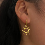 Aretes Sol Astro Oro O Plata Oro