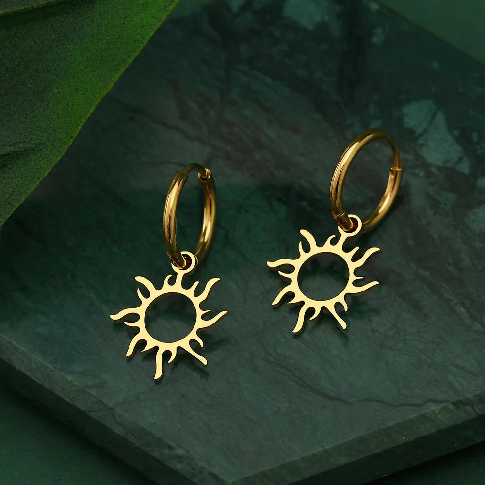 Aretes Sol Astro Oro O Plata oro