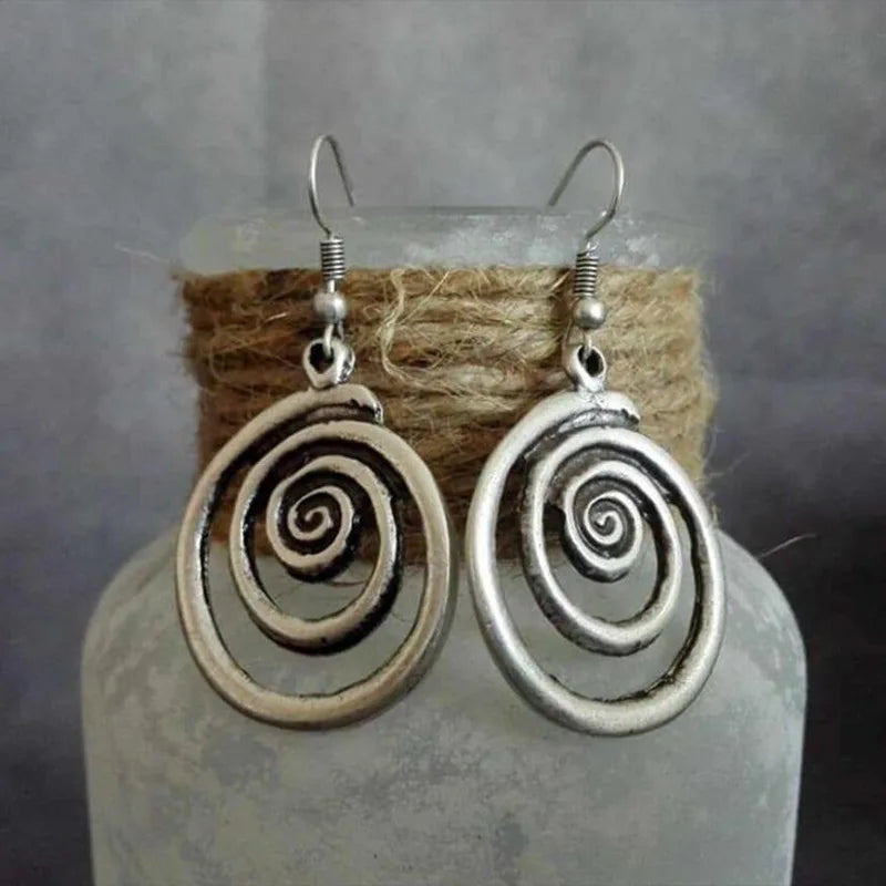 Pendientes Colgantes Espiral para Mujer 