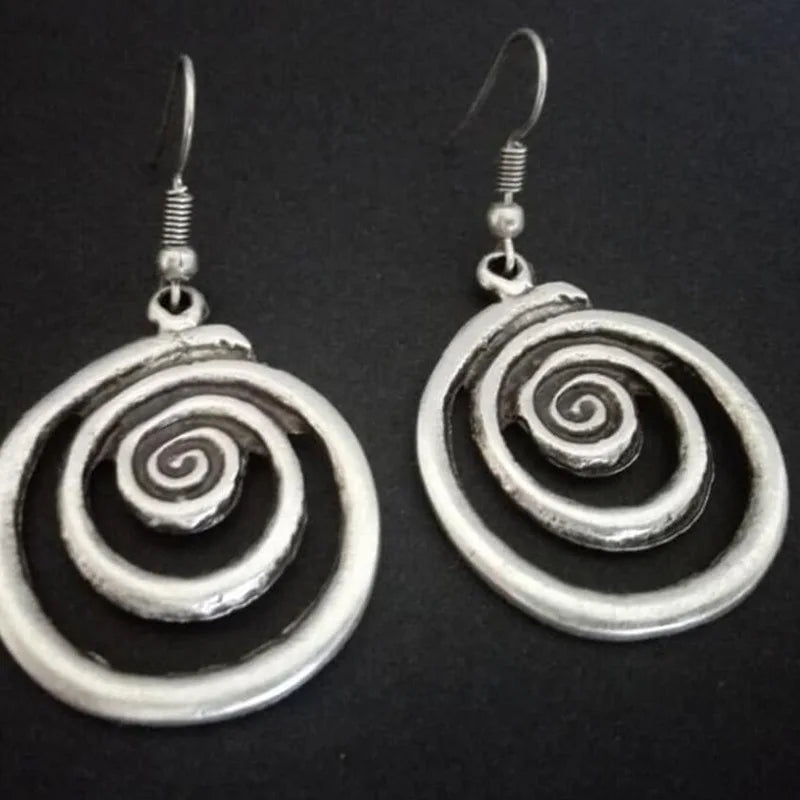 Pendientes Colgantes Espiral para Mujer 