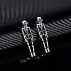 Aretes Colgantes de Esqueleto en plata
