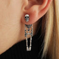 Aretes Colgantes de Esqueleto en plata