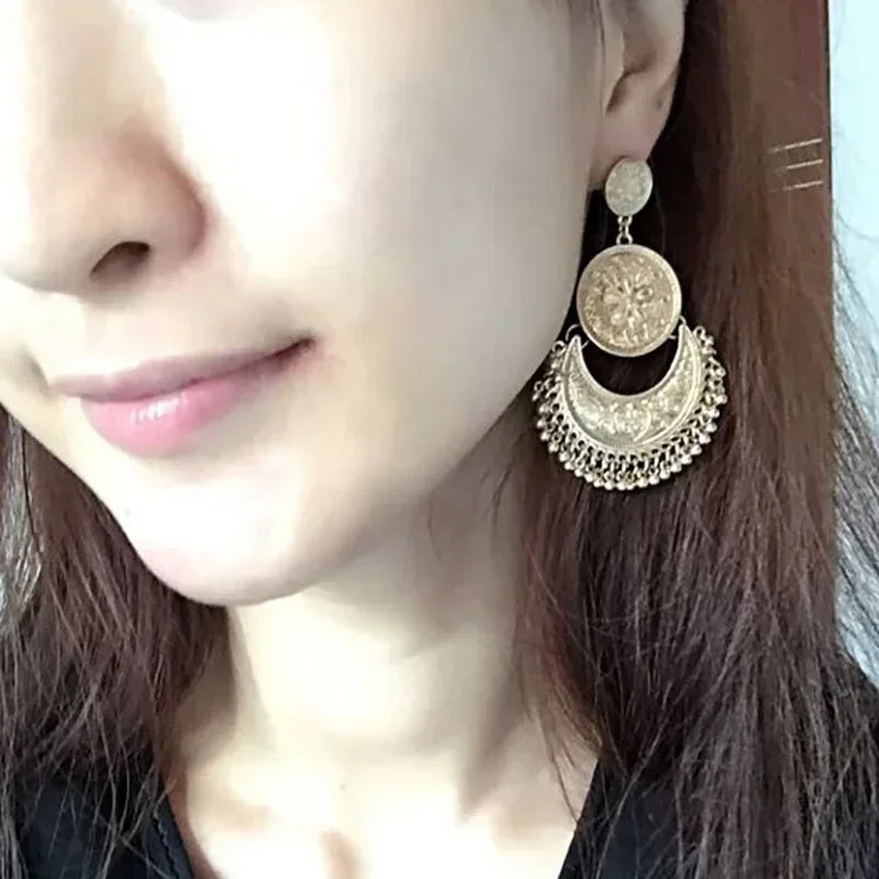 Pendientes Colgantes Estilo Bohemio Barroco en plata